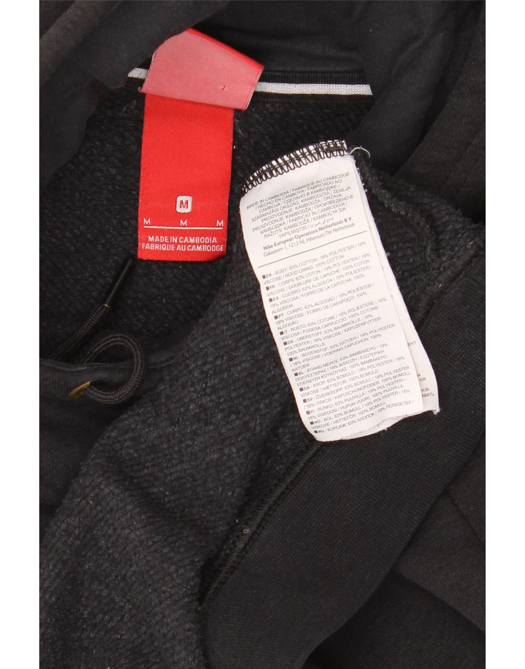 Pulover NIKE pentru bărbați, bumbac mediu negru