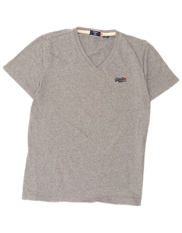 Top de tricou Superdry pentru femei UK 18 XL, bumbac cu pete gri