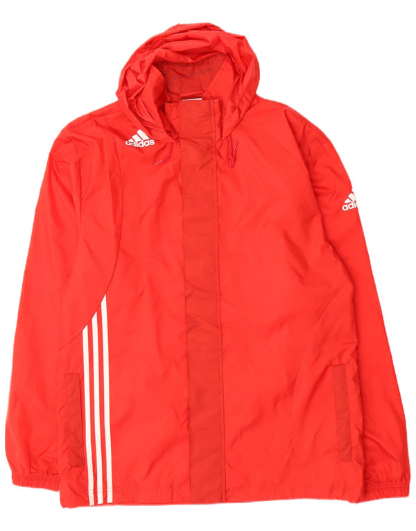 Jachetă de ploaie cu glugă ADIDAS pentru bărbați UK 40, mare, roșu, nailon