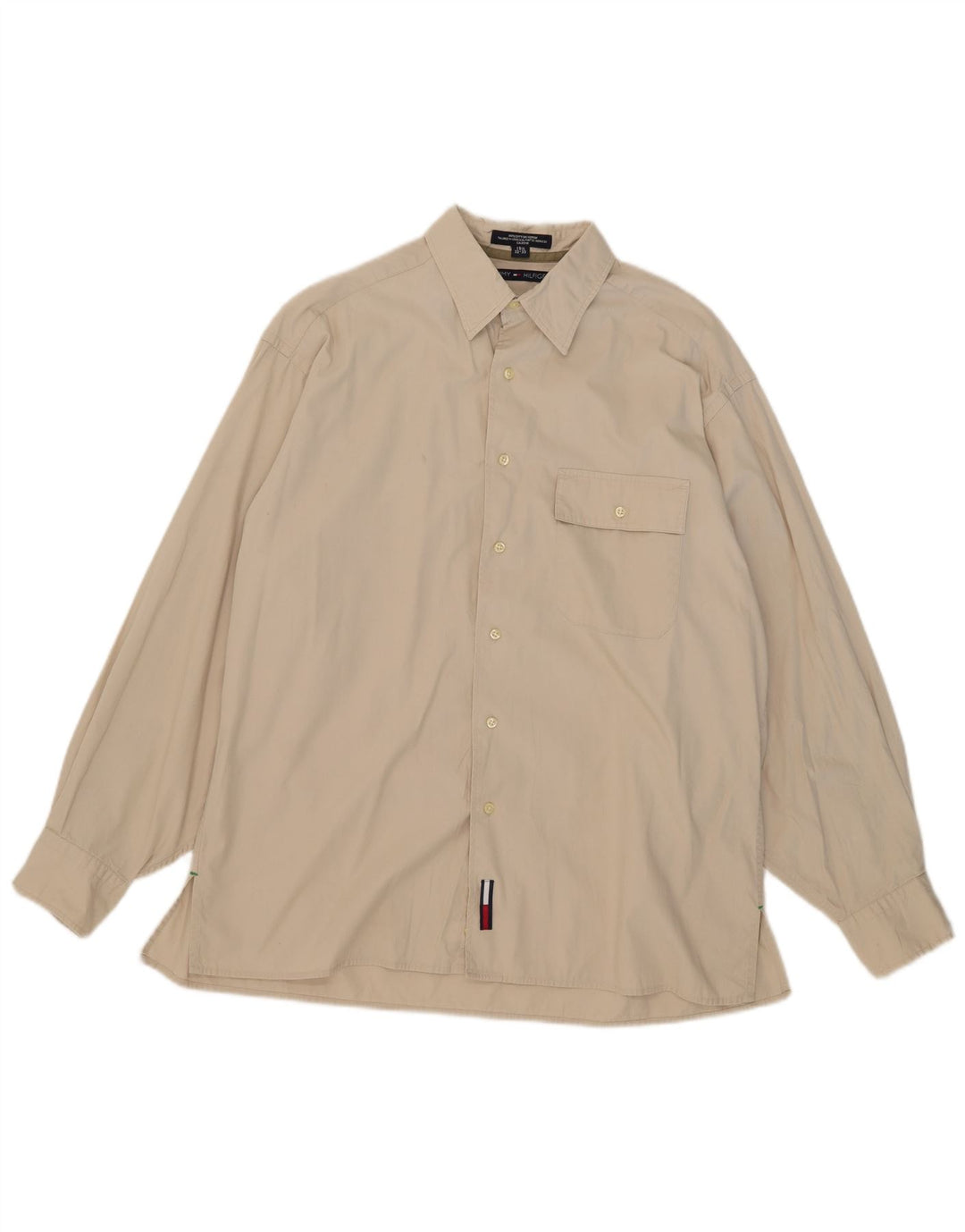 Cămașă pentru bărbați Tommy Hilfiger Mărimea 15 1/2 Bumbac Bej Mediu