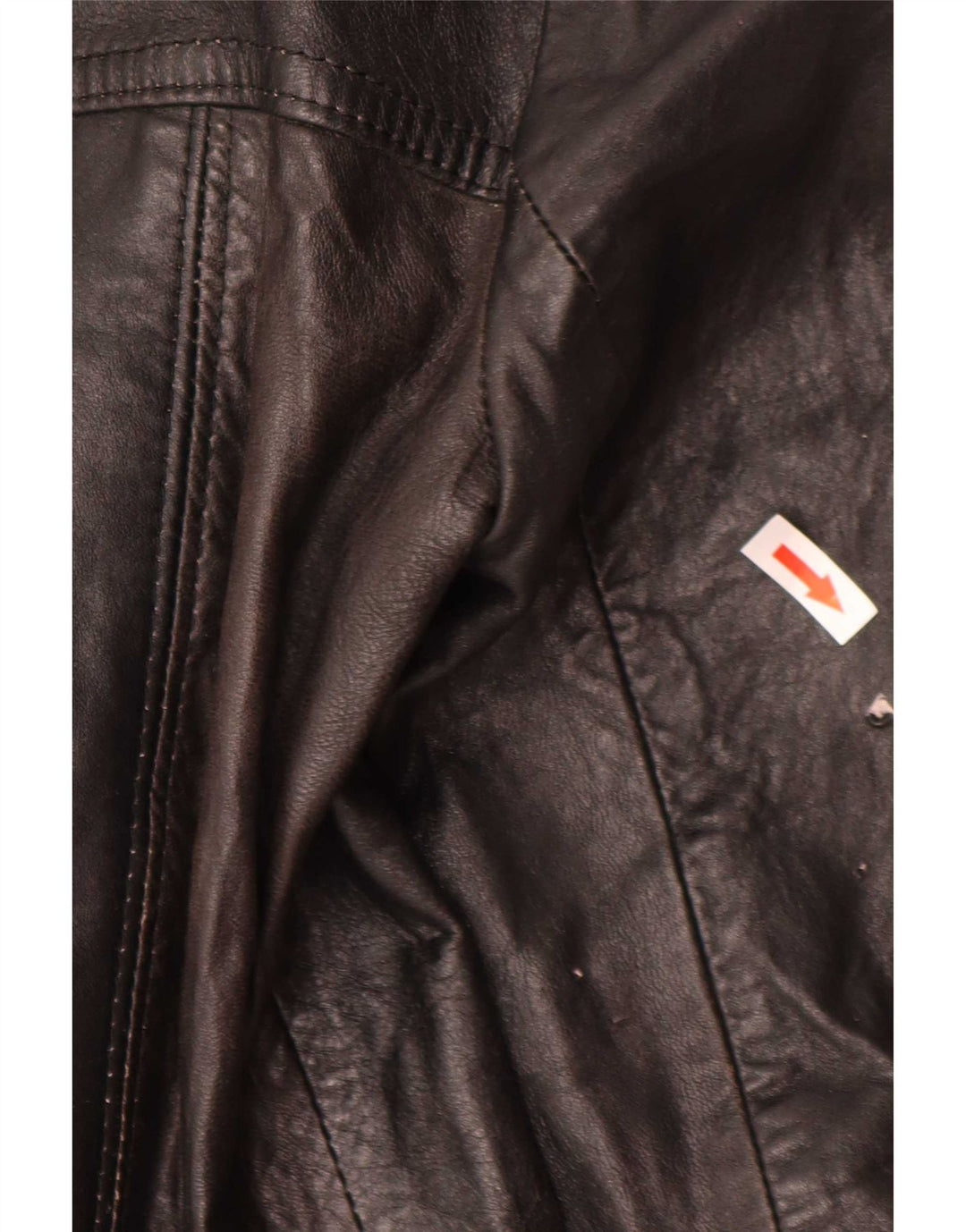 Jachetă vintage din piele cu 3 nasturi pentru femei IT 44 Medium Black