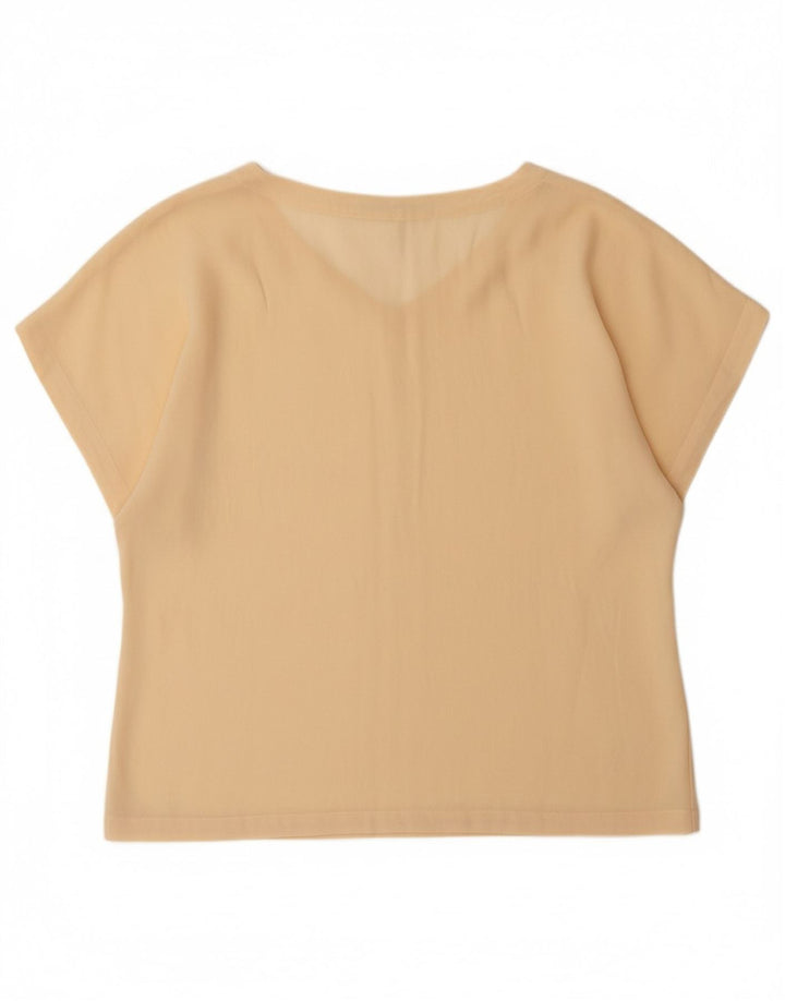 MAX MARA Tricou pentru femei Top UK 14 Mare Bej Mătase