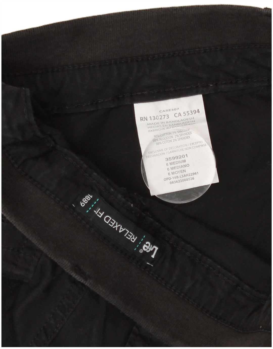 Pantaloni scurti cargo pentru femei Lee, cu ajustare relaxată, US 6 Medium W28, bumbac negru