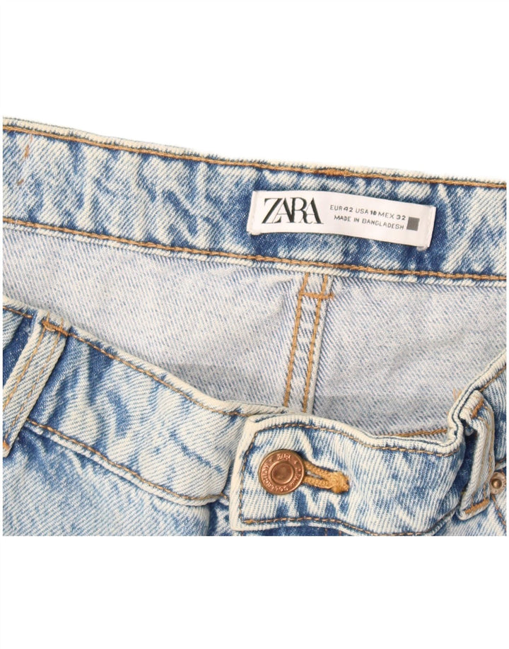 Pantaloni scurți din denim învechit pentru femei Zara EU 42 Large W32 Blue