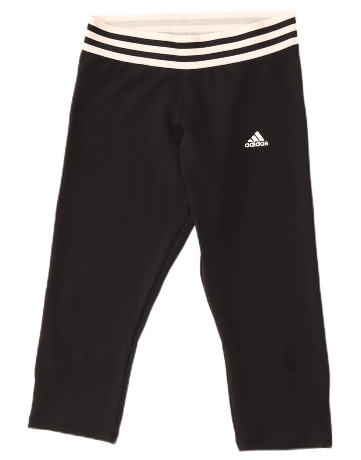 Leggings Adidas Climalite Capri pentru femei UK 8/10 Poliester negru mic