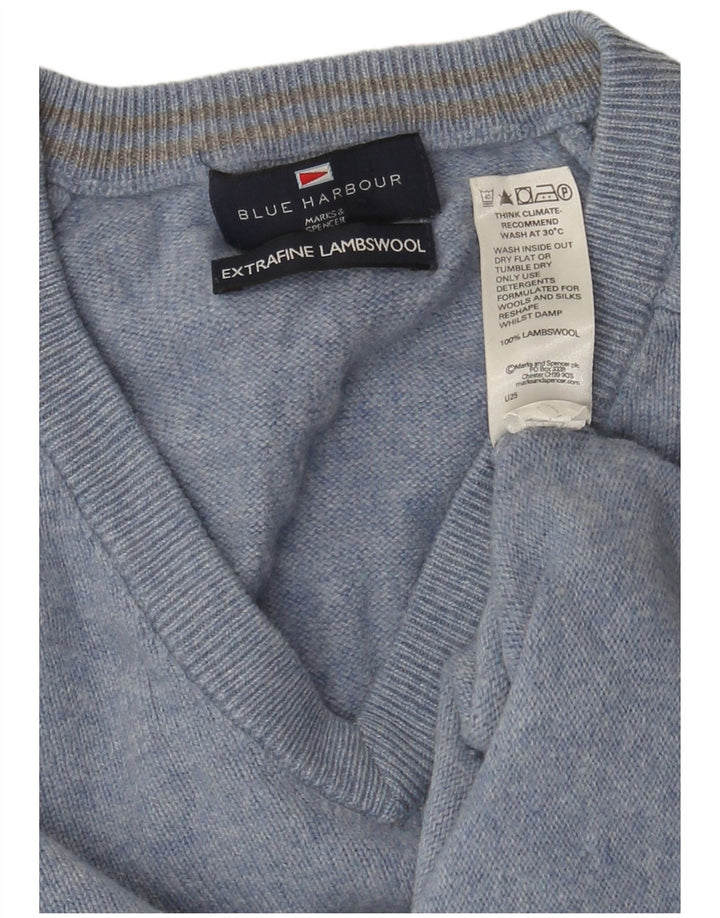 Pulover Marks & Spencer pentru bărbați, Blue Harbour, cu decolteu în V, albastru mediu