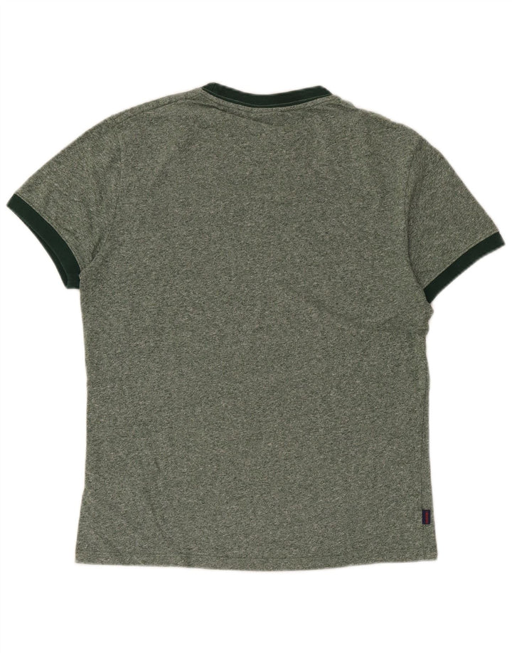 Tricou Superdry pentru bărbați Top din bumbac cu pete verde mediu