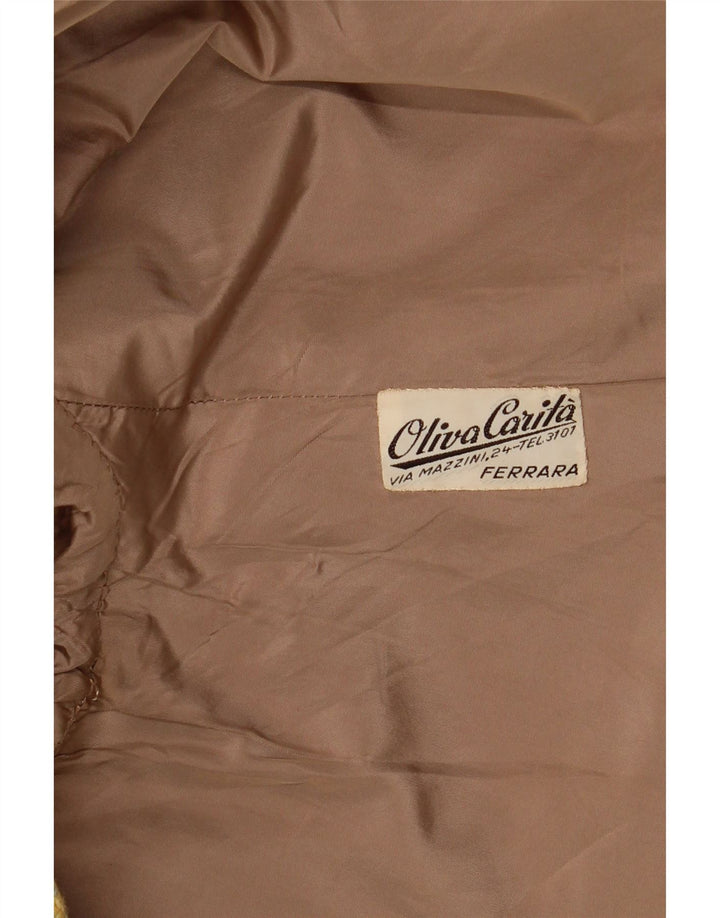 Palton de damă vintage cu piept dublu UK 14 Medium Yellow Houndstooth