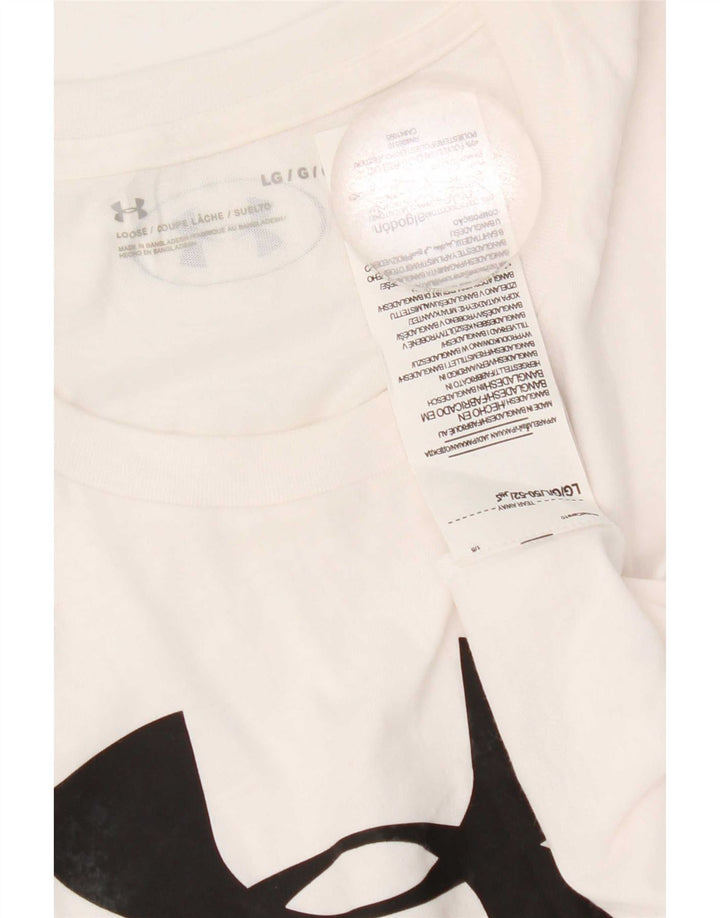 Tricou grafic Under Armour pentru bărbați Top mare din bumbac alb