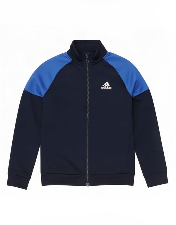Jachetă de top pentru trening cu grafică Adidas pentru băieți, 9-10 ani, albastru bleumarin