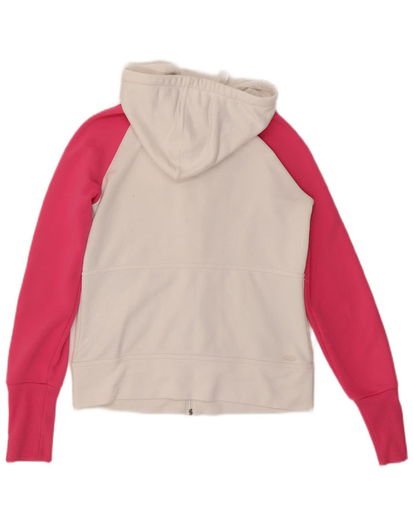 Pulover Adidas Clima 365 Zip Hoodie pentru femei UK 10 Small White Colorblock