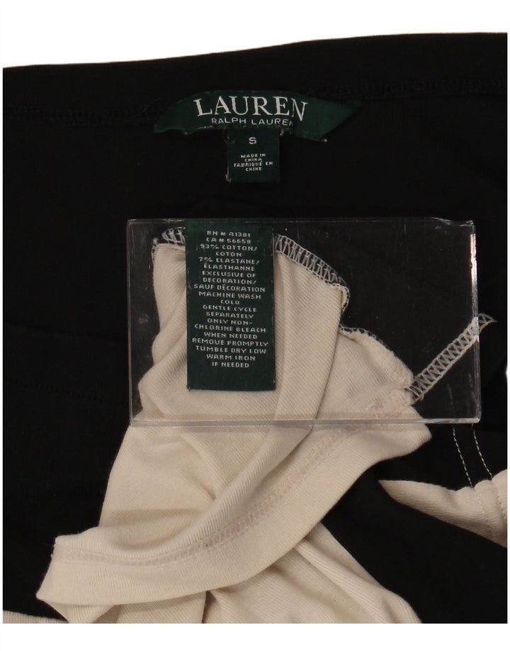 Tricou pentru femei RALPH LAUREN Top UK 10 mic, negru, color block, bumbac