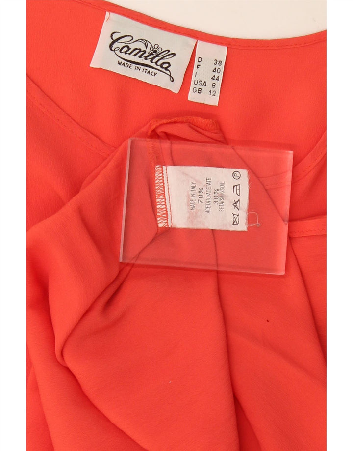 CAMILLA Womens Blouse Top UK 12 Medium Red Acetate
