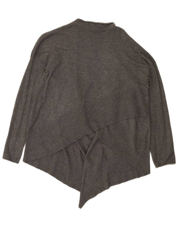 Pulover cardigan asimetric deschis supradimensionat pentru femei Zara UK 10 mic gri