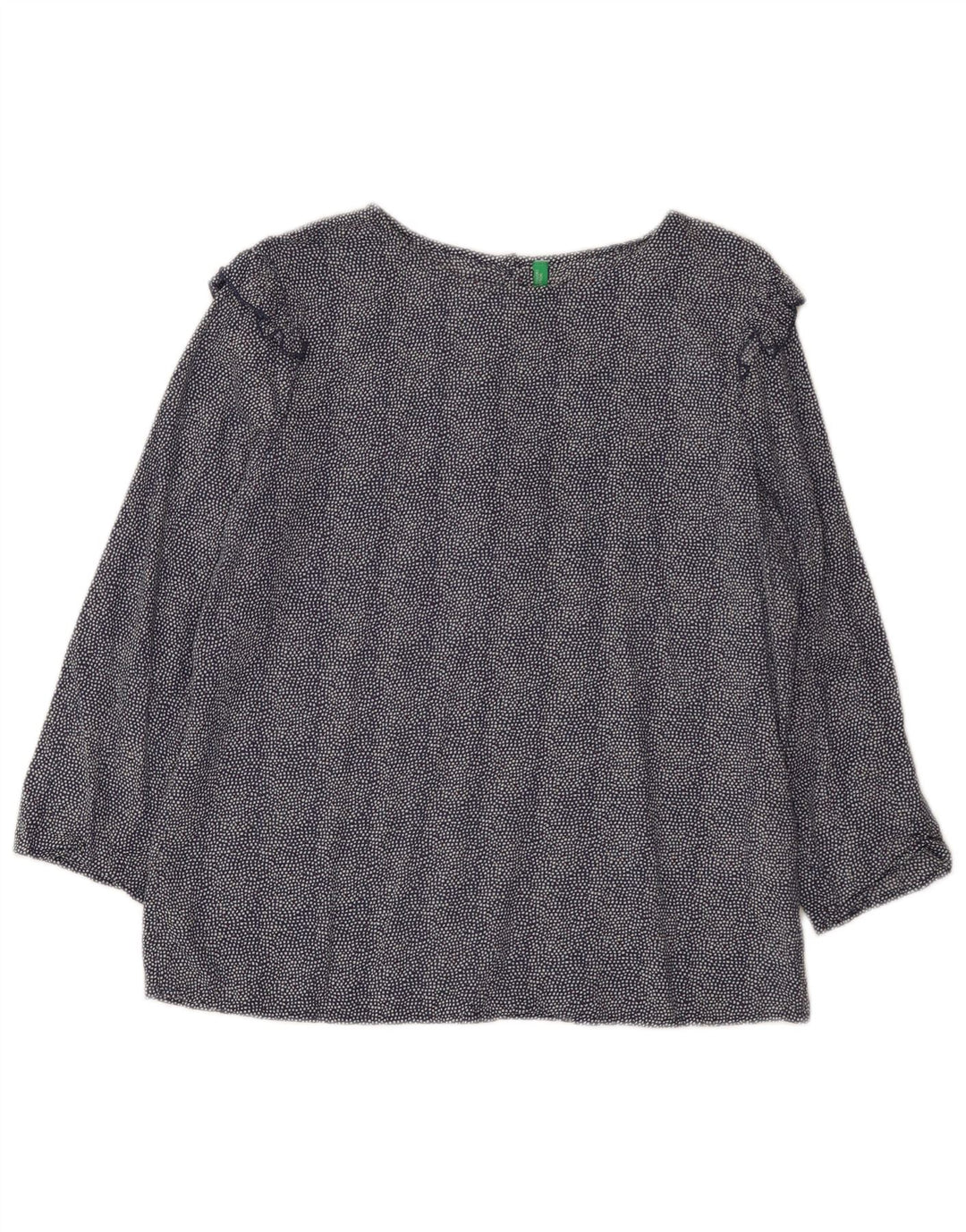Bluză Benetton pentru femei cu mâneci 3/4 Marea Britanie 14, mijlocie, bleumarin, modal cu pete
