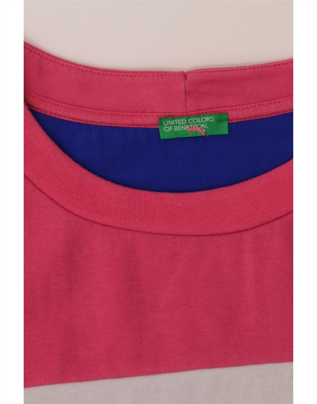 BENETTON Womens Sweatshirt Jumper UK 16 Large Pink Colourblock Polyamide Vintage Benetton and Second-Hand Benetton from Messina Hembry 