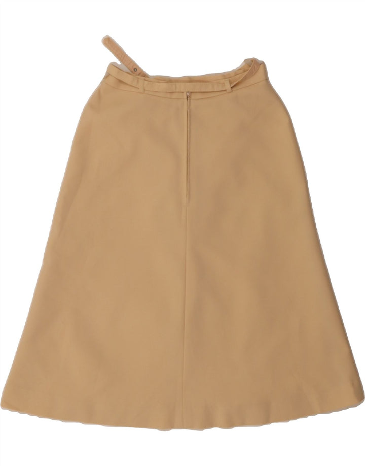 VINTAGE Womens A-Line Skirt W24 XS Beige Polyester Vintage Vintage and Second-Hand Vintage from Messina Hembry 