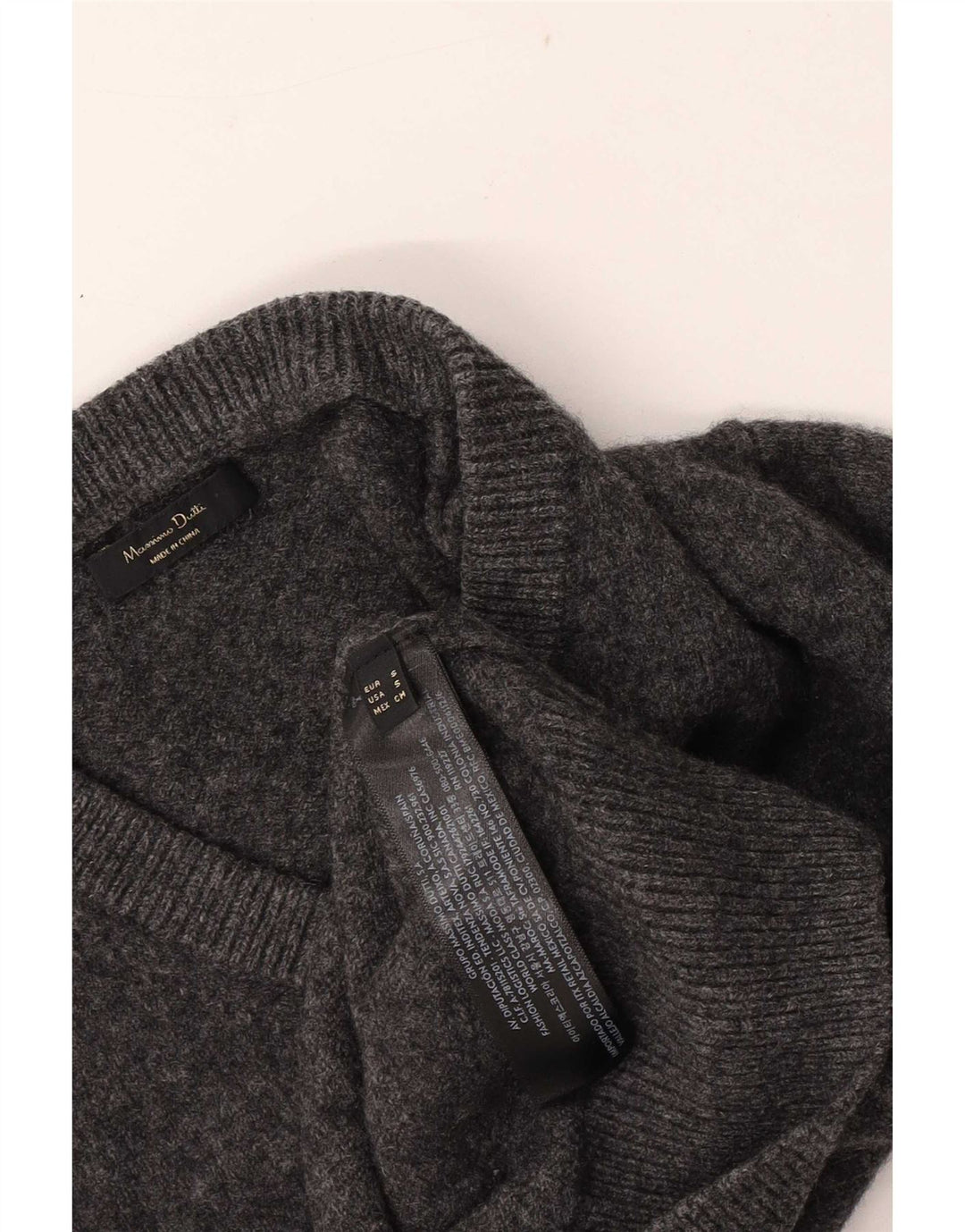 Pulover cu decolteu în V Massimo Dutti pentru femei, cu ajustare normală, UK 10, gri mic