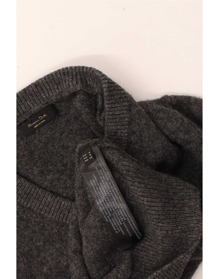 Pulover cu decolteu în V Massimo Dutti pentru femei, cu ajustare normală, UK 10, gri mic