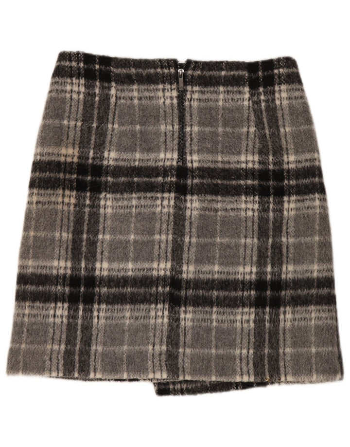Fusta mini pentru femei Marks & Spencer UK 12 Medium W32 Grey Check Acrylic