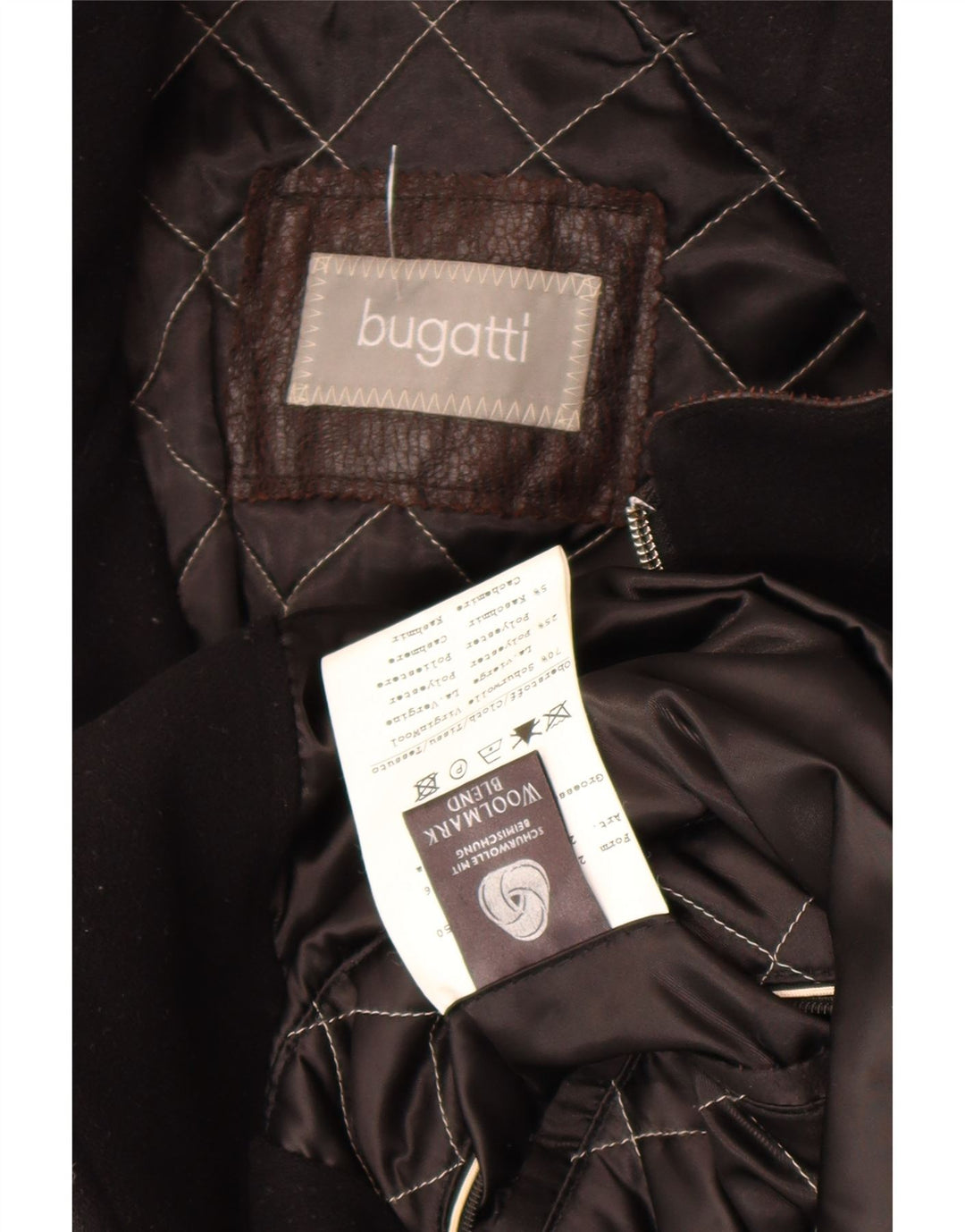 Palton pentru bărbați Bugatti UK 44 2XL Lână virgină neagră