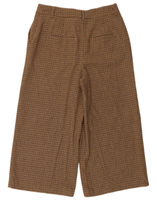 Pantaloni cropped Boden pentru femei UK 12 Medium W30 L23 Brown Houndstooth