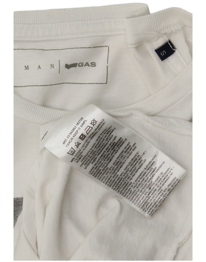 Tricou grafic pentru bărbați Gas Top mic Bumbac alb