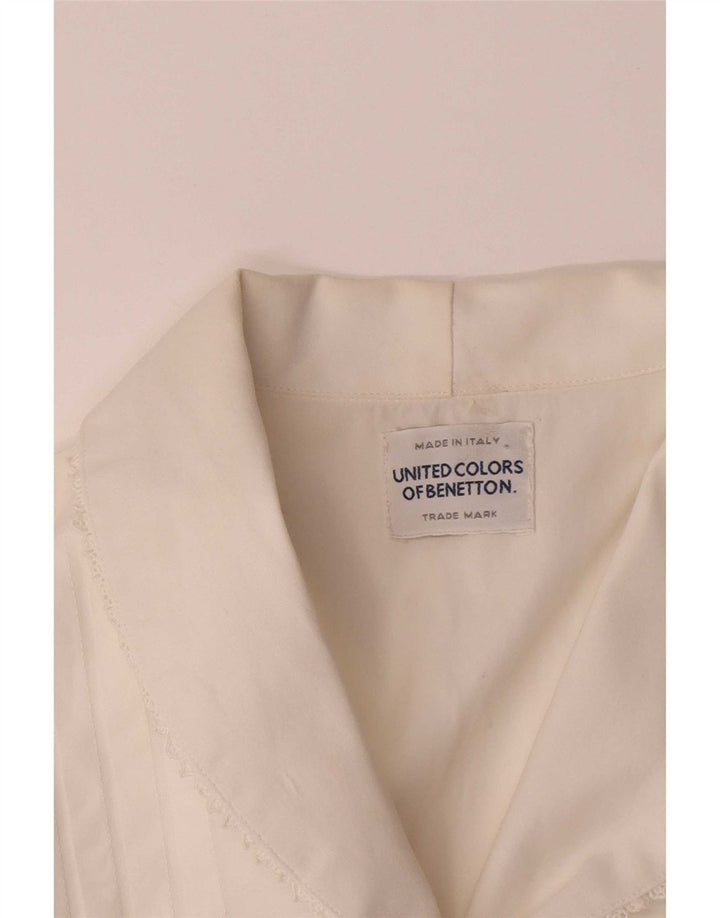 Cămașă Tuxedo pentru femei Benetton UK 12 Medium White