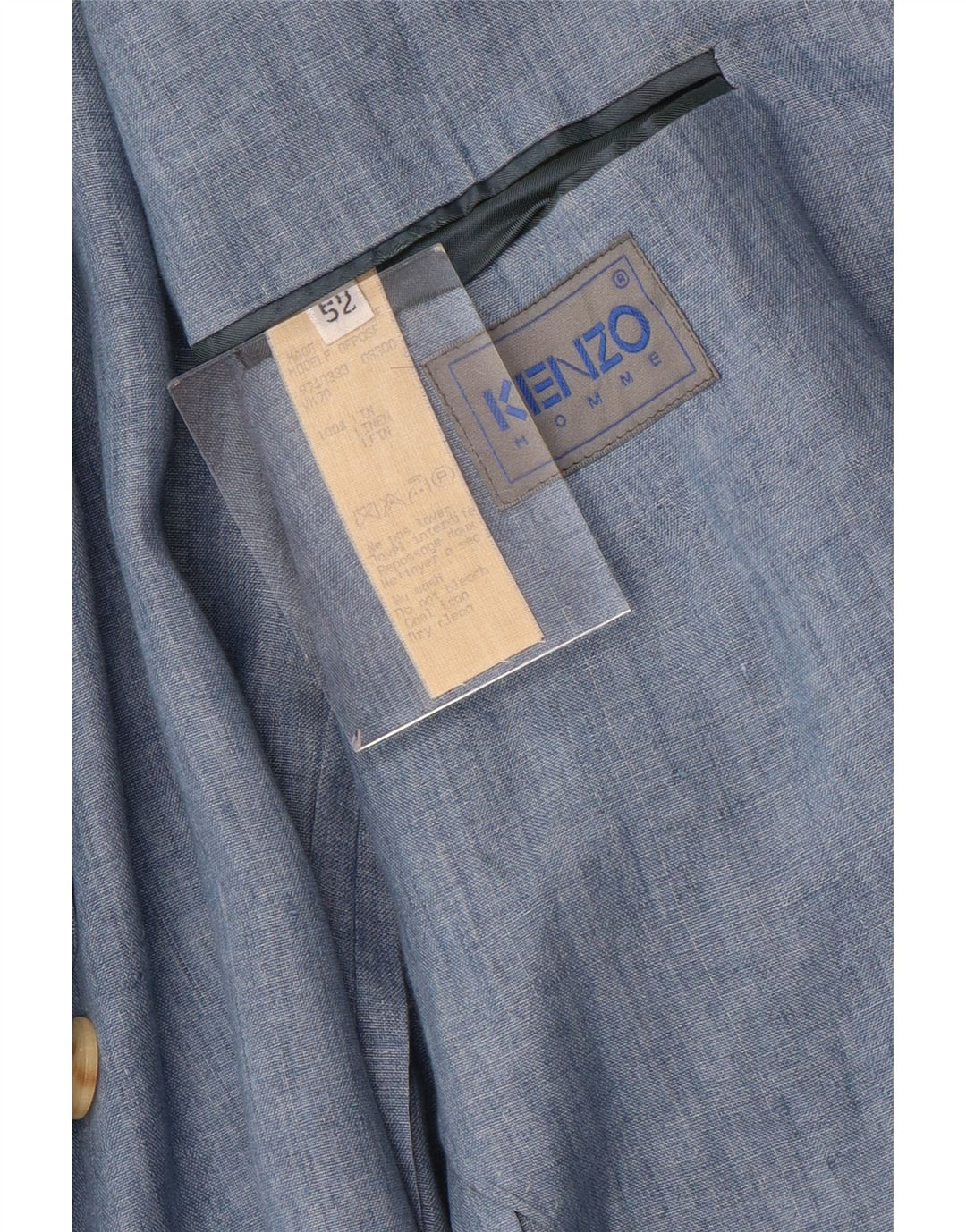 Sacou Kenzo pentru bărbați, cu 3 nasturi, IT 52 XL, in albastru