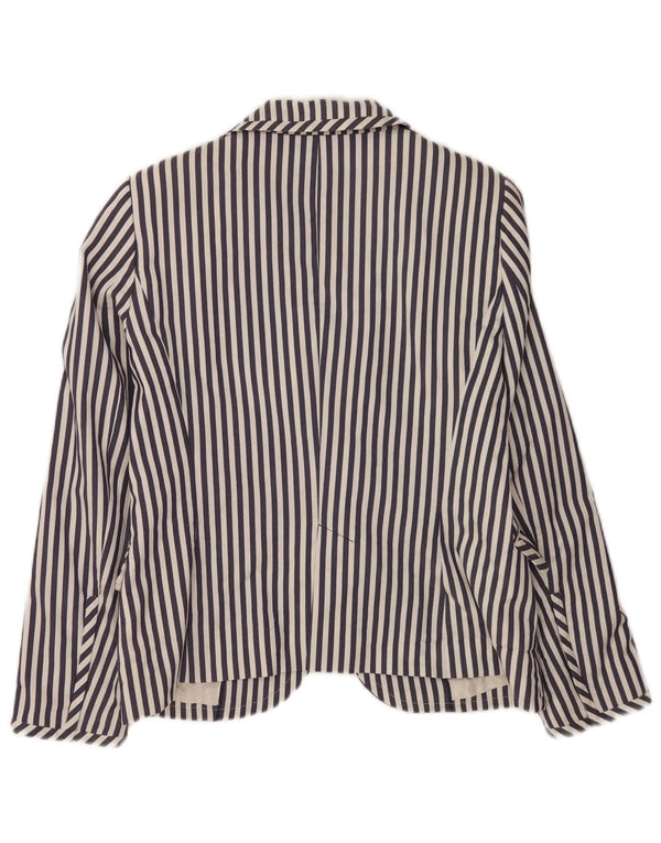 Sacou blazer pentru femei Zara, cu 2 nasturi, UK 18 XL, bleumarin, cu dungi