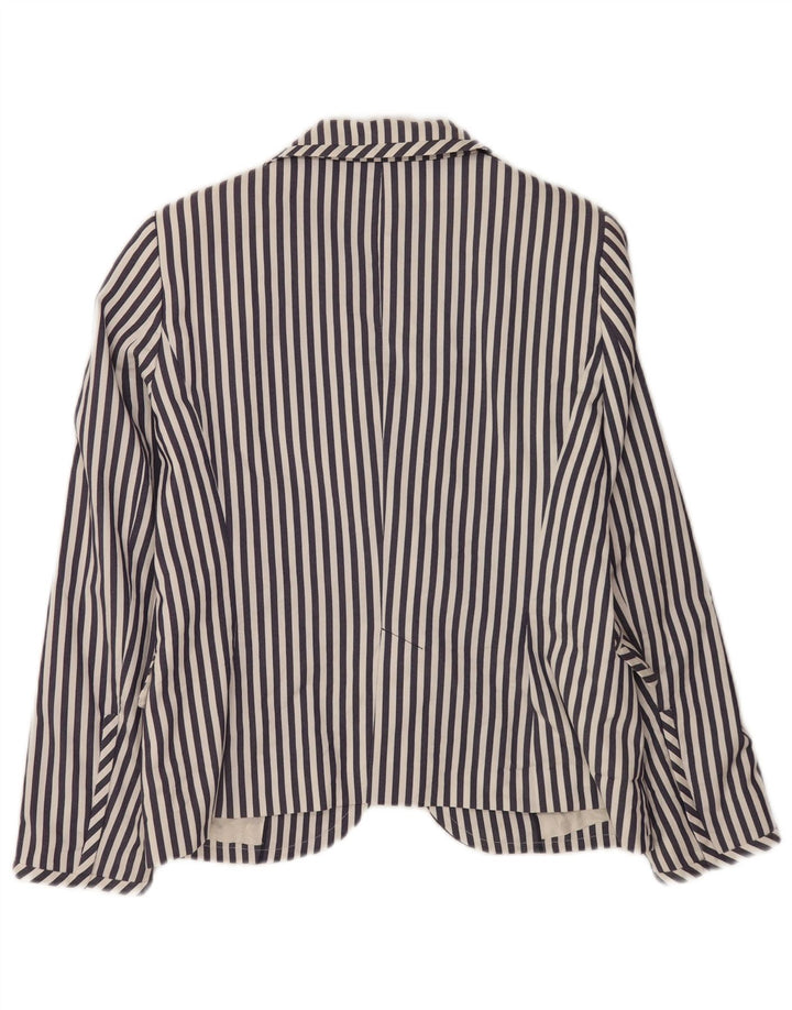 Sacou blazer pentru femei Zara, cu 2 nasturi, UK 18 XL, bleumarin, cu dungi