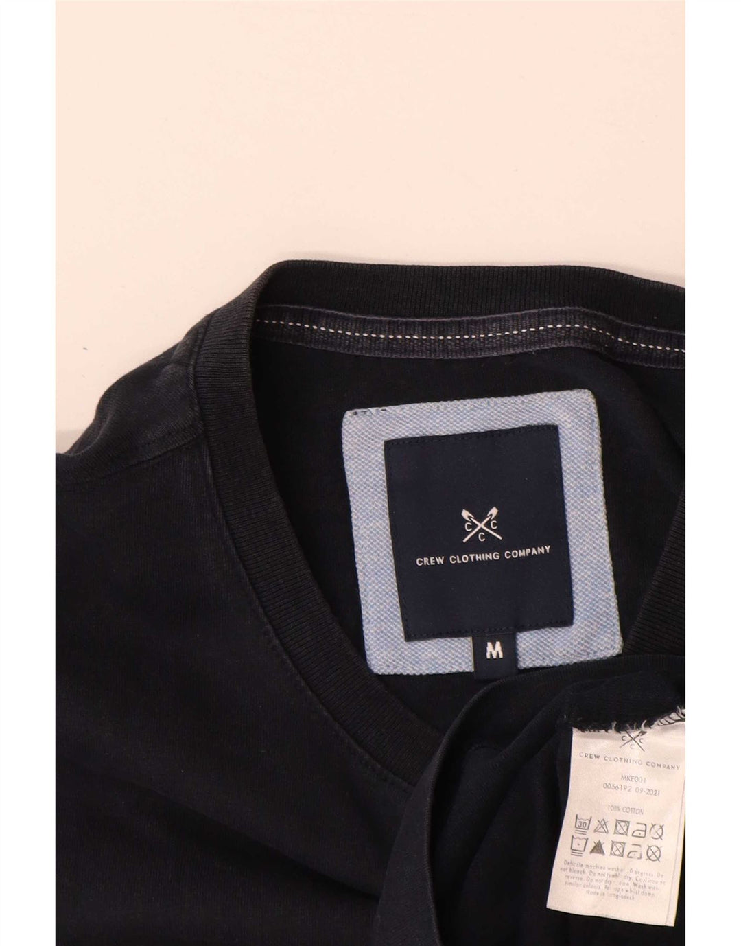 Crew Clothing Tricou Bărbați Top Mediu Negru Bumbac Clasic