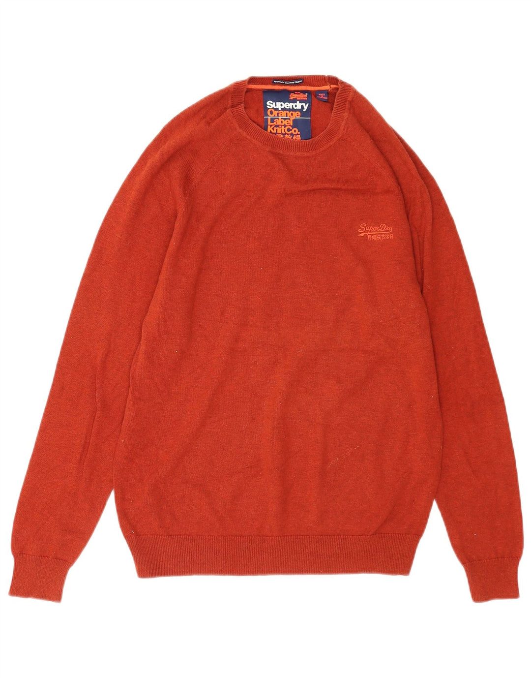 Pulover pentru bărbați Superdry cu decolteu rotund, bumbac portocaliu mediu