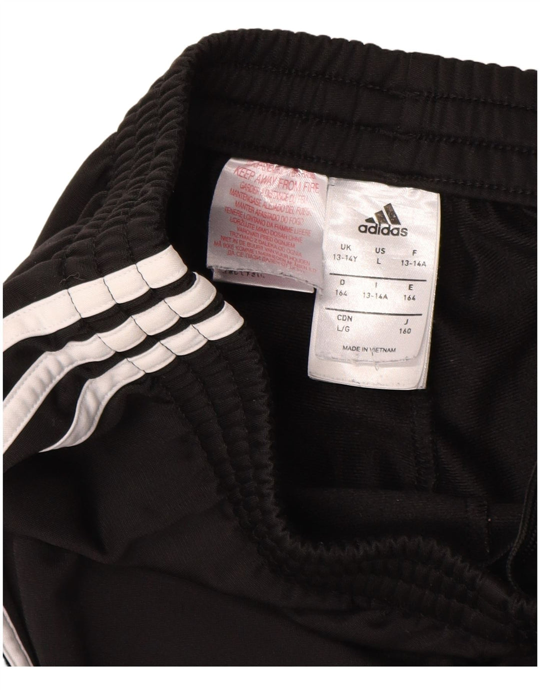 Pantaloni de trening Adidas baieti 13-14 ani poliester negru