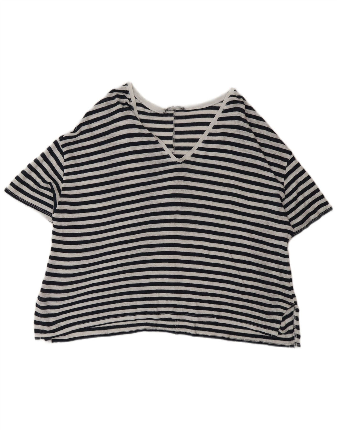 Tricou supradimensionat pentru femei Zara UK 14 Medium Black Pinstripe