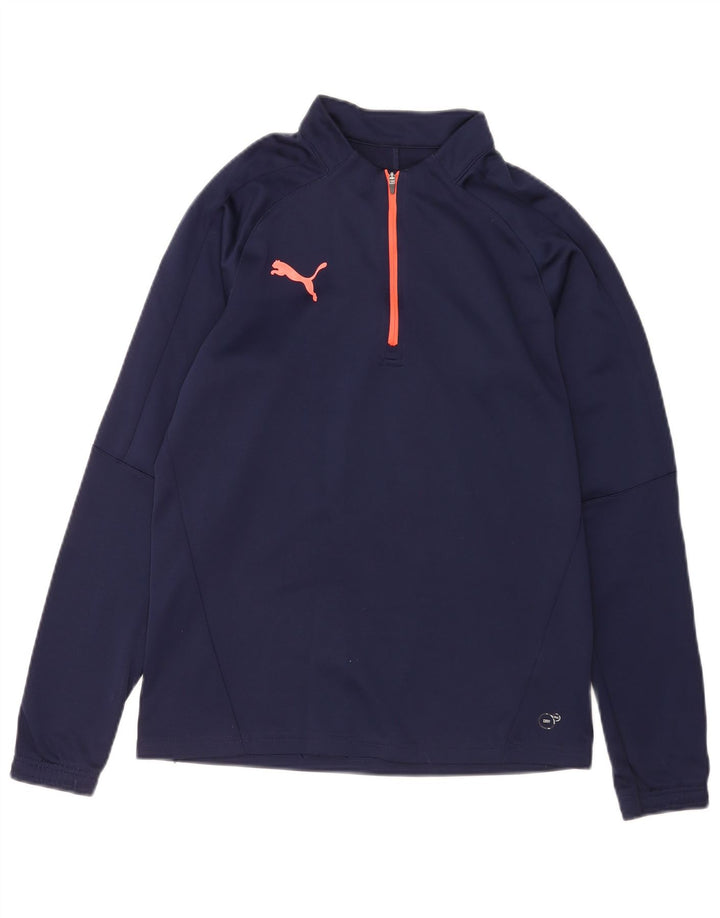 Top de trening Puma pentru bărbați, cu fermoar și gât, albastru bleumarin