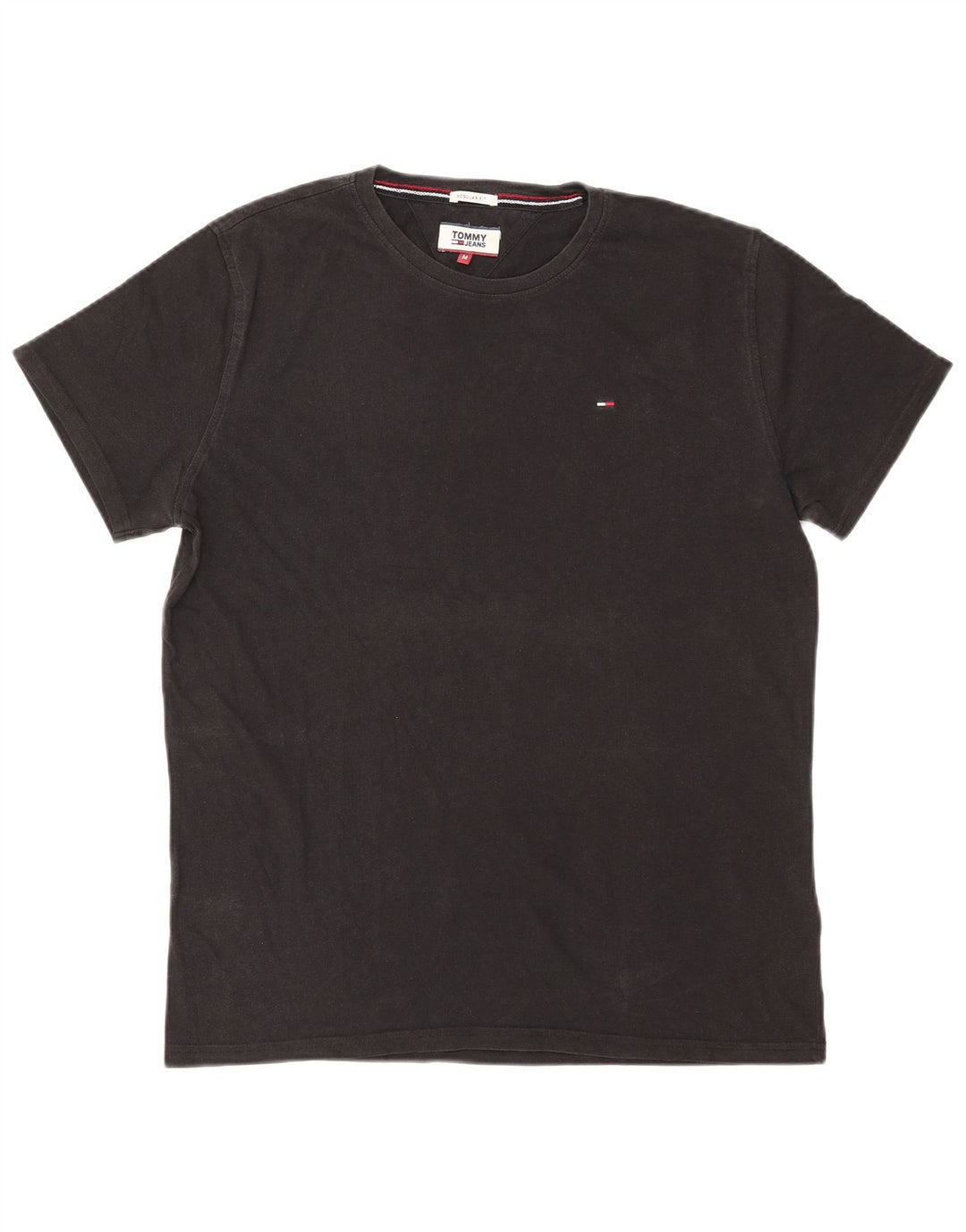 Tricou Tommy Hilfiger pentru bărbați, cu croiala normală, top mediu din bumbac negru