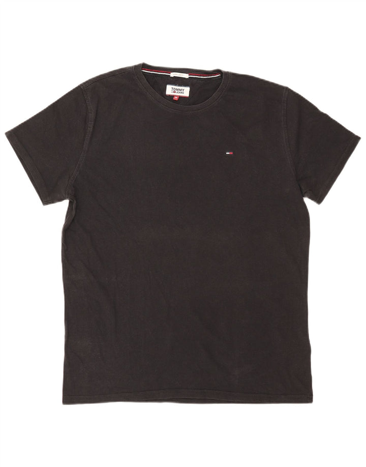 Tricou Tommy Hilfiger pentru bărbați, cu croiala normală, top mediu din bumbac negru