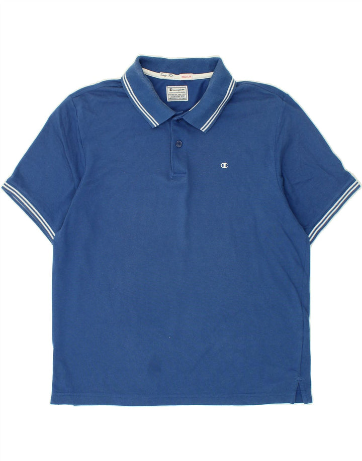 CHAMPION Mens Easy Fit Polo Shirt Medium Blue Cotton | Vintage Champion | Thrift | Second-Hand Champion | Used Clothing | Messina Hembry 