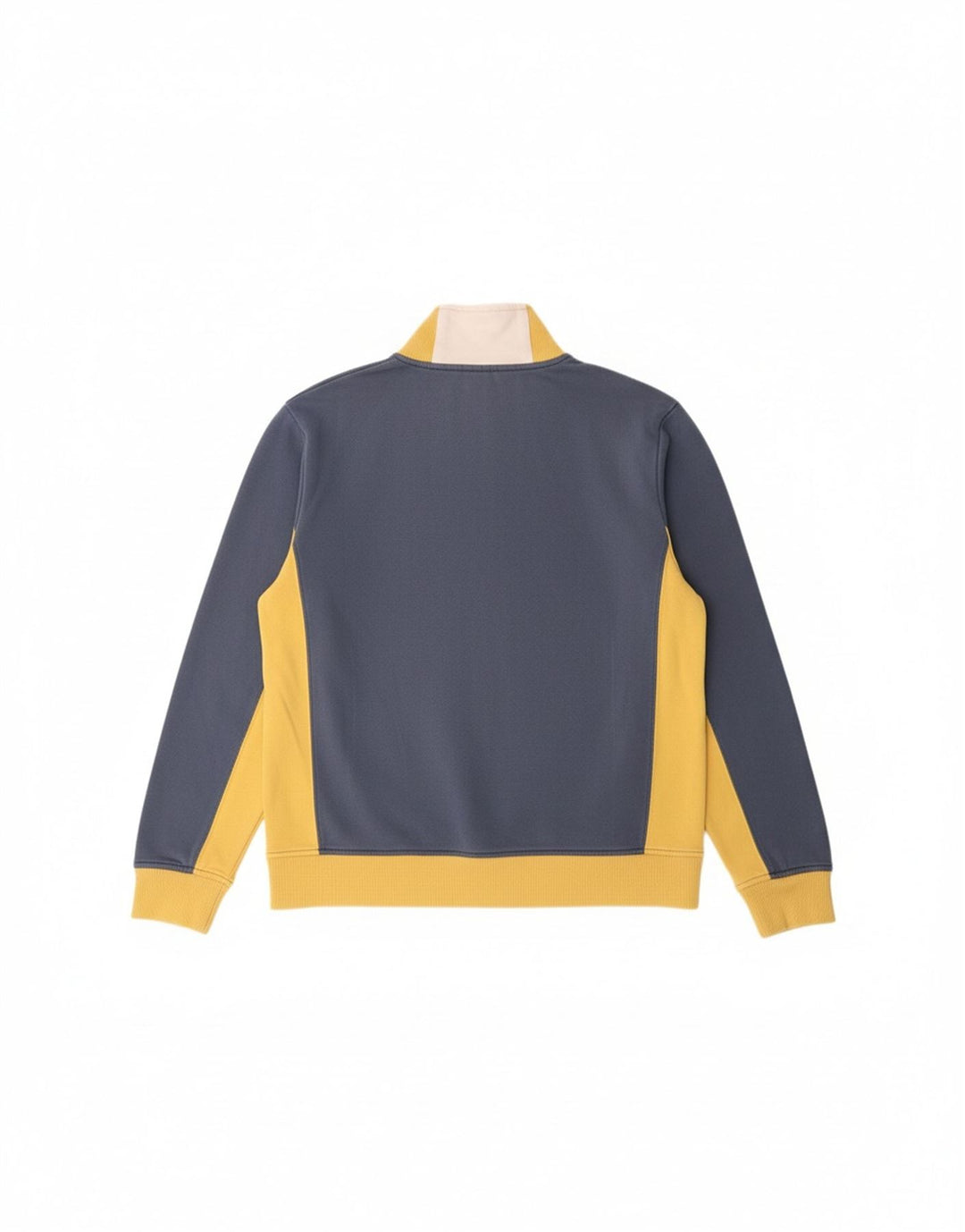 FILA Mens Zip Neck Sweatshirt Jumper Medium Blue Colourblock Cotton
