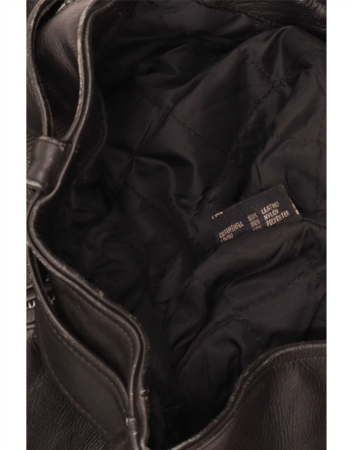 Jachetă motociclist din piele pentru bărbați First UK 34 XS negru