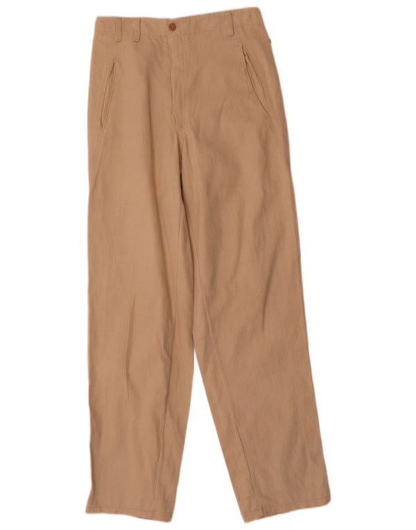 Pantaloni drepti din velur pentru femei Vintage IT 44 Medium W26 L32 Bej