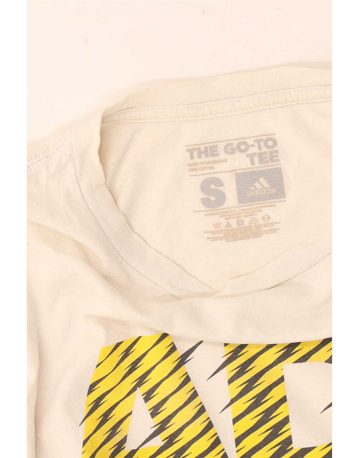 Tricou grafic pentru bărbați Adidas Top mic, alb, bumbac