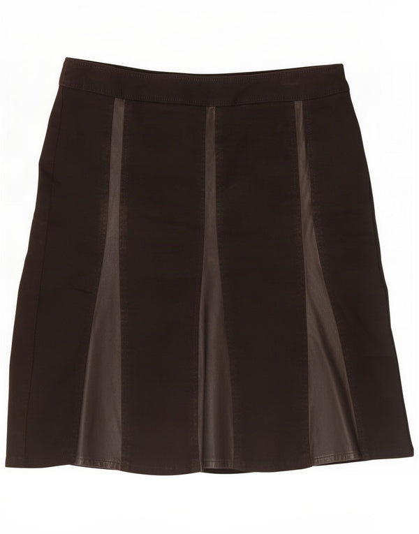 Max&Co. Fustă A-Line pentru femei UK 8 Small W28 Maro, bumbac cu dungi
