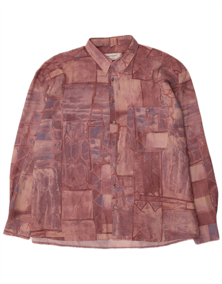 Cămașă pentru bărbați Jean chatel Mărimea 45/46 XL Burgundy Patchwork
