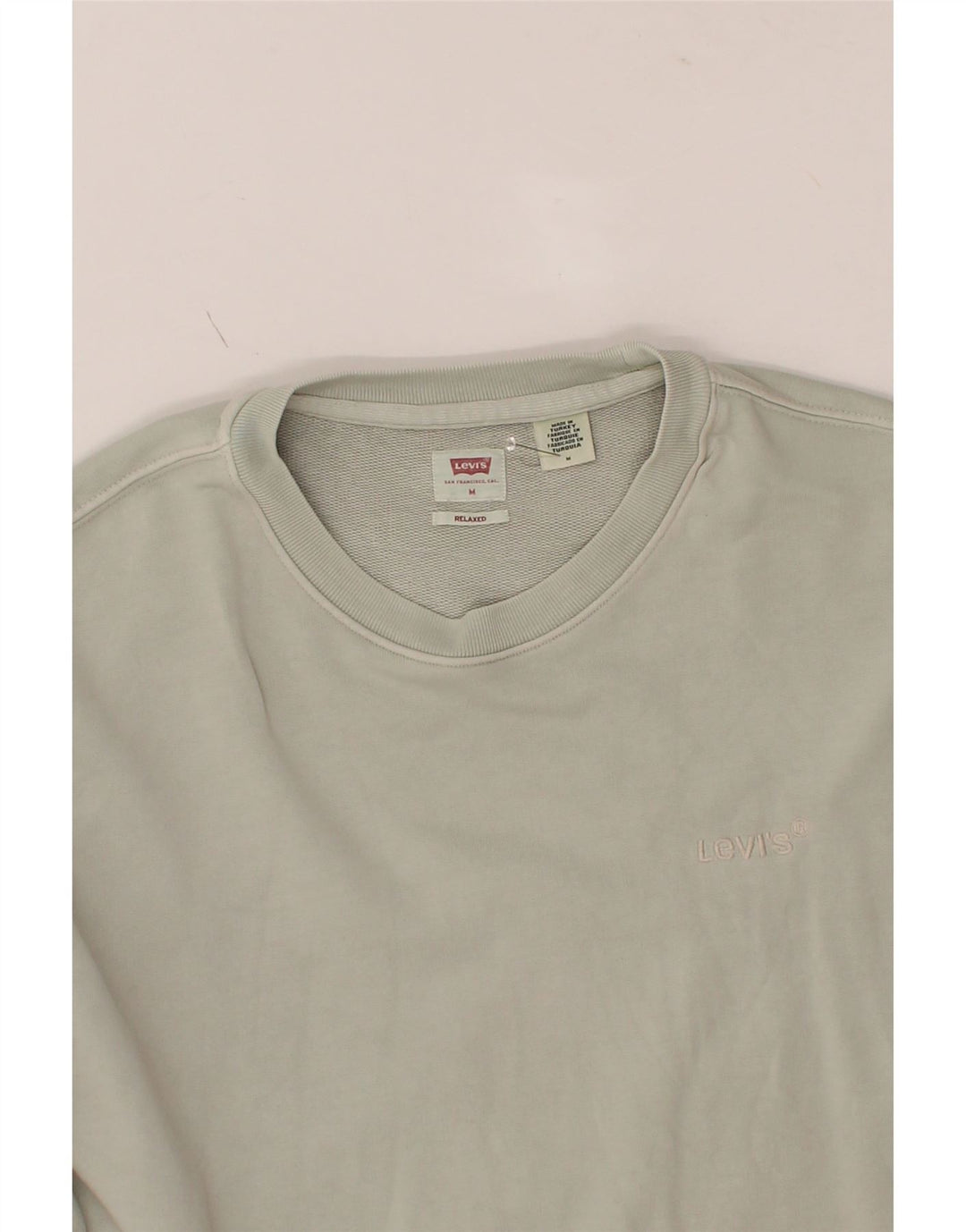 LEVI'S Mens Relaxed Fit Sweatshirt Jumper Medium Green Vintage Levi's and Second-Hand Levi's from Messina Hembry 