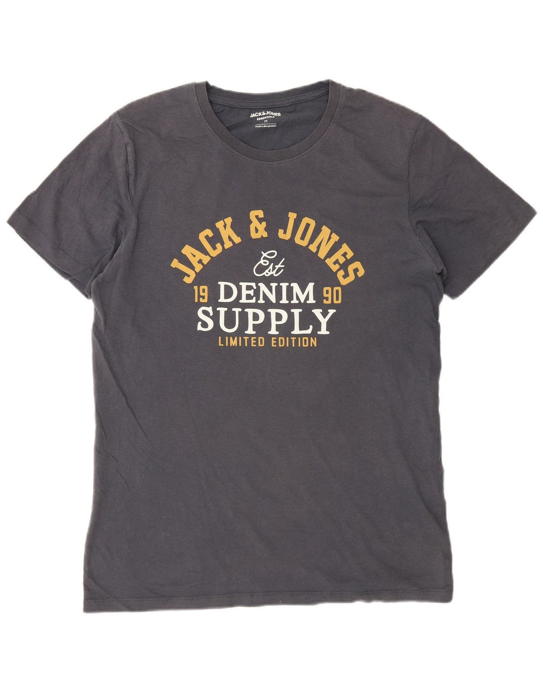 Tricou grafic Jack & Jones pentru bărbați Top din bumbac gri mediu