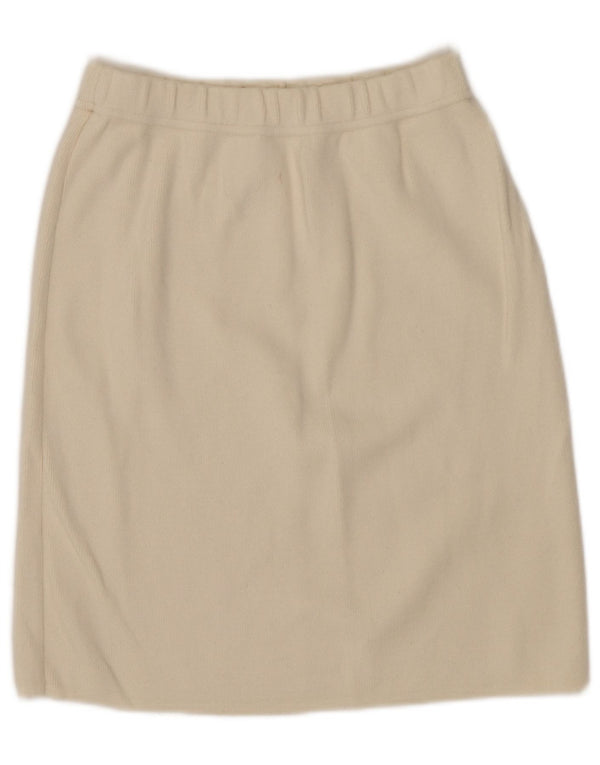 Fusta dreaptă pentru femei VINTAGE UK 6 XS W24 bumbac alb