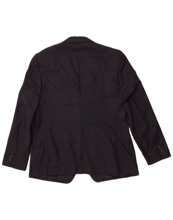 Jachetă pentru bărbați Reiss cu 1 nasture UK 42 XL Lână cu carouri bleumarin