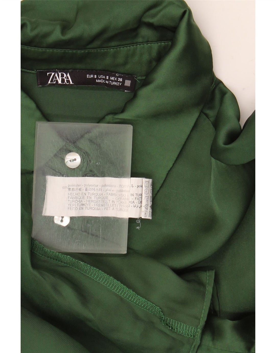 Cămașă supradimensionată pentru femei Zara UK 10 Poliester verde mic